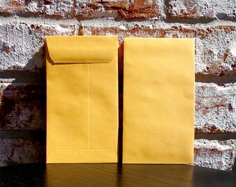 Kraft Invitation Envelopes 3 1/8" x 5 1/2" Coin Style set of 100 perfect for Weddings, Scrapbooking, Library Cards, Escort Cards, Seeds