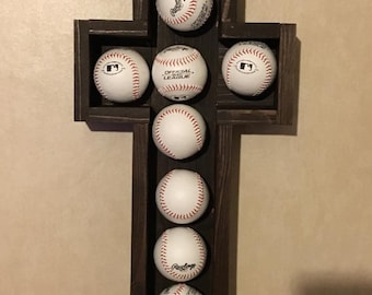 Wooden Baseball Cross