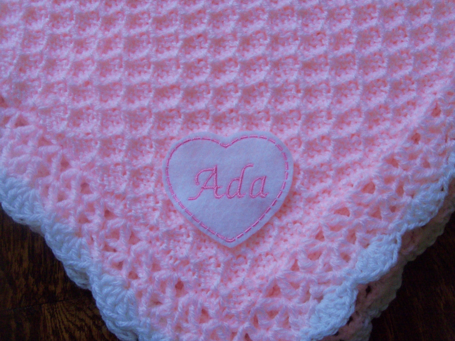 Knit/crochet Personalized Baby Blanket Hat and Booties 36x35 Etsy