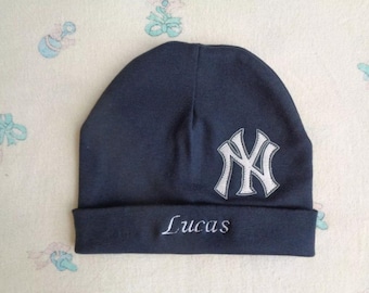 Personalized New York Yankees Baby Beanie, Baby Hat (0-2 years)