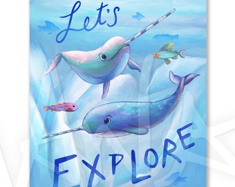 Let's Explore - Illustrated Print - 12x18", 16x20", 18x24"