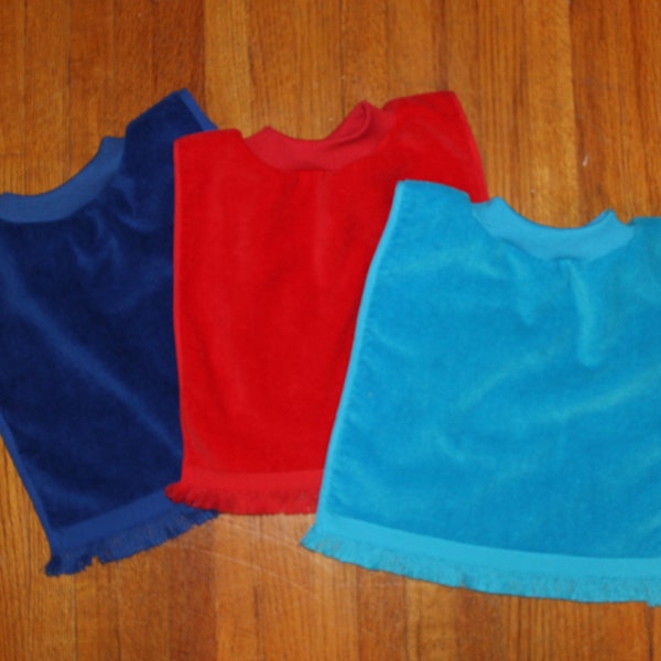 Baby Bibs made from Fingertip Towels - matching neck ribbing - many colors