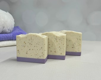 Lavender Goats Milk and Oatmeal Soap / Artisan Soap / Handmade Soap / Soap / Cold Process Soap