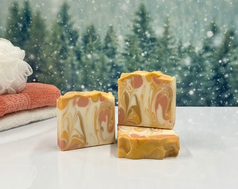 Snowflakes and Citrus Soap / Artisan Soap / Handmade Soap / Soap / Cold Process Soap