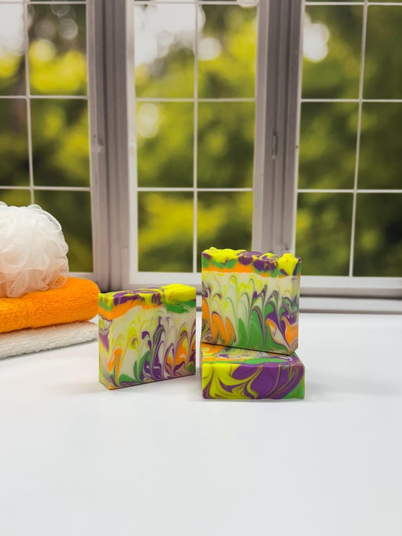 Fruit Loop Scented Artisan Soap: Handmade Creamy Lather Bar