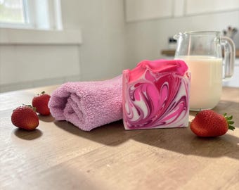 Strawberries and Cream Artisan Soap: Cold Process Handmade Soap