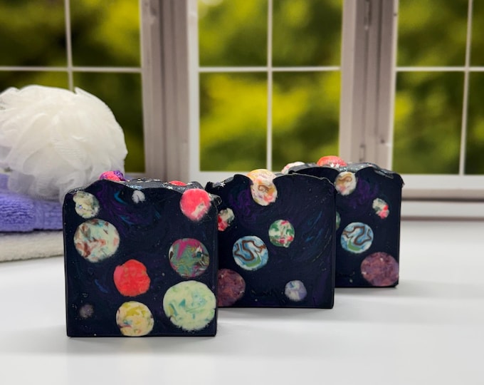 Galaxy Artisan Soap: Bergamot, Amber & Activated Charcoal