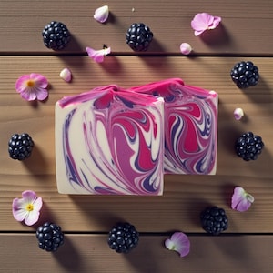 Black Raspberry Vanilla Artisan Soap: Creamy Cold Process Soap