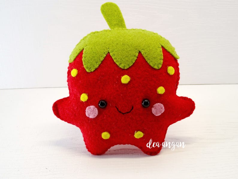 PDF Pattern Kawaii Felt Strawberry and Watermelon. Felt Food. Plushies