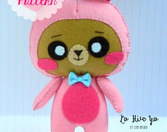 PDF Pattern: Bunny Bear Plush. Kawaii. Pocket Toy. Felt Pattern. Plushies Pattern. Softies Pattern - Instant Download