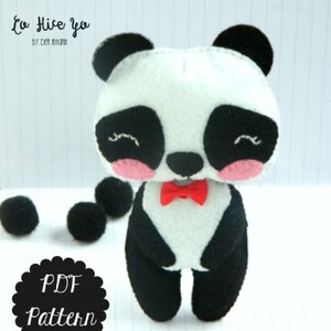 PDF Pattern: Panda Plush. Felt Pocket Toy. Felt Pattern. Plushie Pattern. Softie Pattern - Instant Download