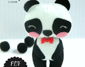 PDF Pattern: Panda Plush. Felt Pocket Toy. Felt Pattern. Plushie Pattern. Softie Pattern - Instant Download