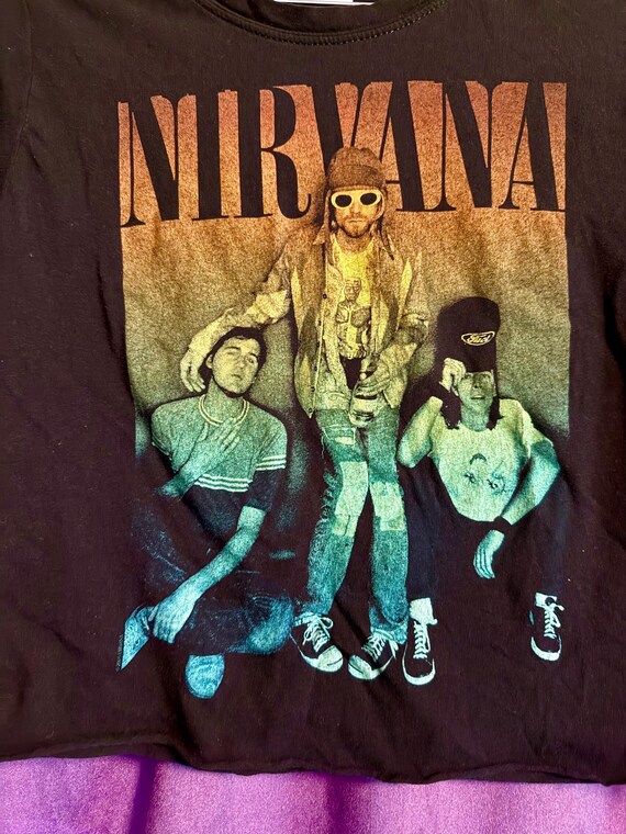 Nirvana Vintage Style Band Tees Vintage Nirvana Crop Top Band Tee