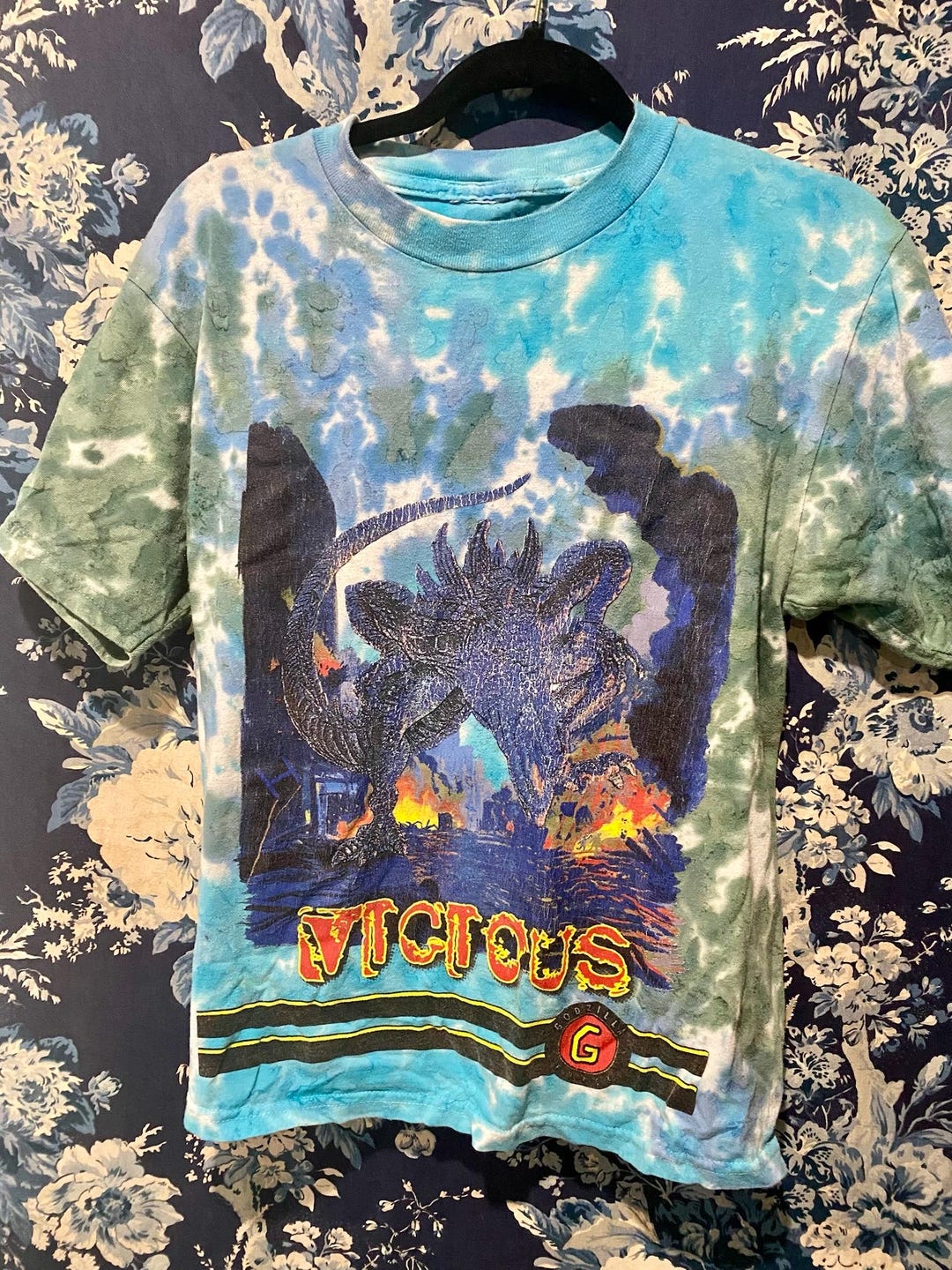 Vintage Rare Godzilla Tie Dye T-shirt - Etsy