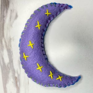 Crescent Moon Handmade Felt Lavender Sachet Aromatherapy