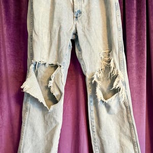 Vintage Wrangler Straight Leg Wide Leg Jeans Distressed Jeans High Waisted Grunge Y2k Style