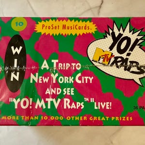Vintage Yo! MTV Raps MusiCards 90s Trading Cards Unopened Box Mint Condition from 1991