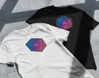Camiseta de dados D20 Orgullo Bisexual / DnD, Dungeons and Dragons