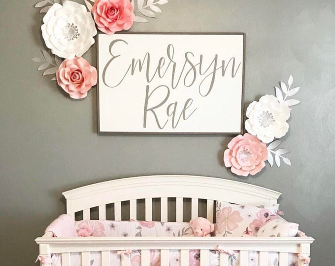 Nursery sign - personalized name sign - baby boy - baby girl - baby shower - wooden sign