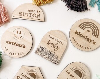 Personalized magnets - kids magnets - look what I made magnets - engraved magnets - back to school magnets