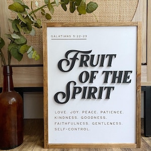 The Fruit of the Spirit sign - Galations 5:2rit sign - Scripture sign - Inspirational Sign - 3D lettered sign - laser cut sign