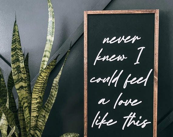 Never knew I could feel a love like this sign - wooden sign - home decor sign - laser cut sign - 3D lettering