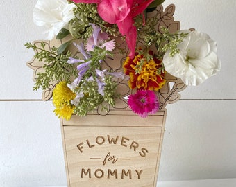 Handpicked flower vase - hand picked flower holder - flowers for mommy - Mother’s Day - spring flowers