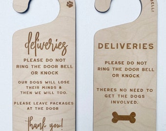 Front door sign - no soliciting sign - shh baby sleeping - do not knock - front door dog sign - deliveries sign - do not ring door bell sign