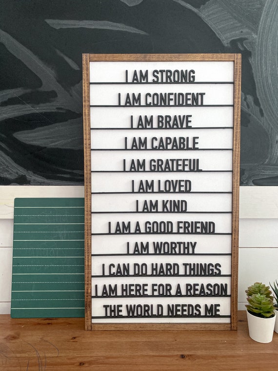Kids daily affirmation sign