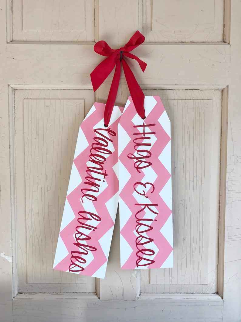 Front Door Decoration Door Hanger Hugs Kisses Valentine Etsy