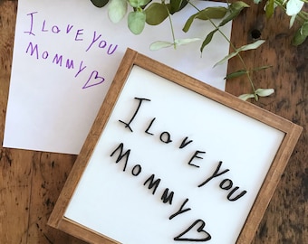 Personalized handwriting sign - 3D sign - handwritten sign - Mother's Day - gift - wooden sign