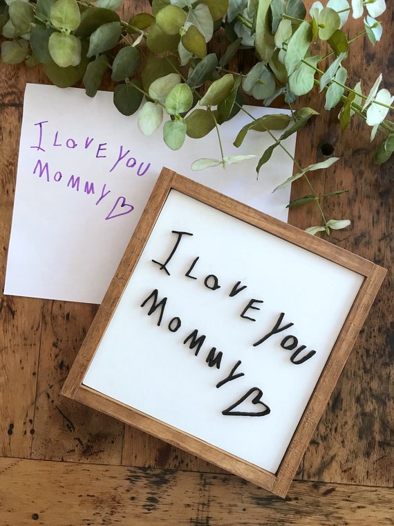 Personalized handwriting sign - 3D sign - handwritten sign - Mother's Day - gift - wooden sign