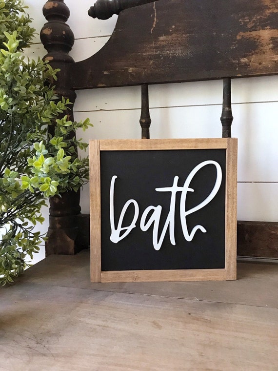Bath sign - bathroom decor - home decor - 3d laser sign