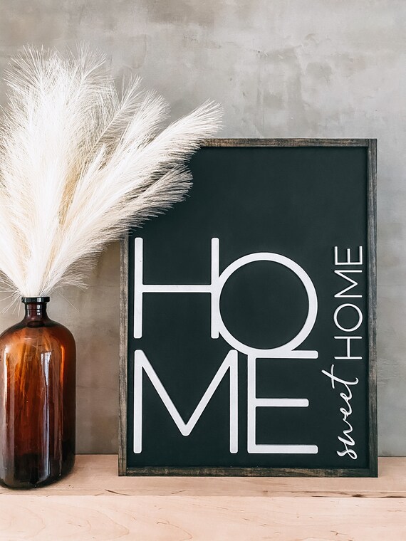 Home sweet home sign - wooden sign - 3D lettering - laser cut sign - handmade sign