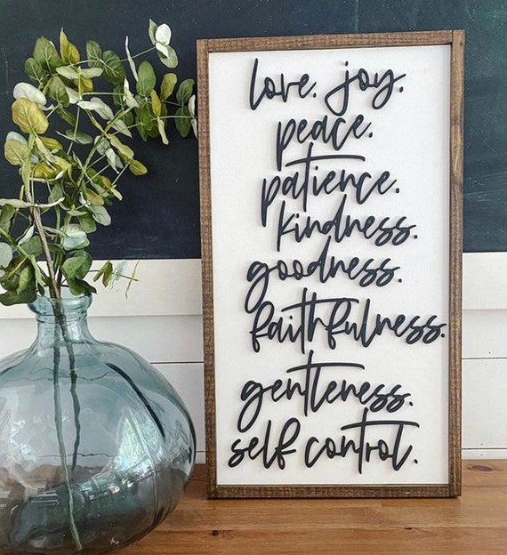 Fruits of the spirit - 3D laser sign - wooden sign