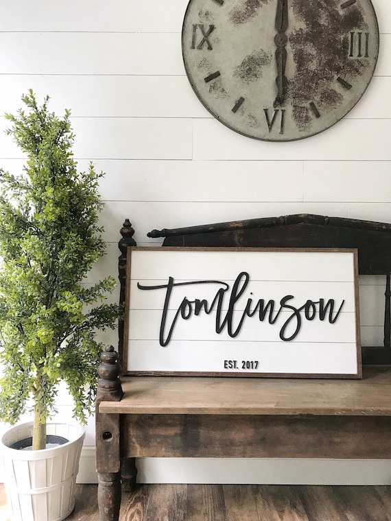 Personalized sign - 3D wood sign - last name sign -shiplap sign