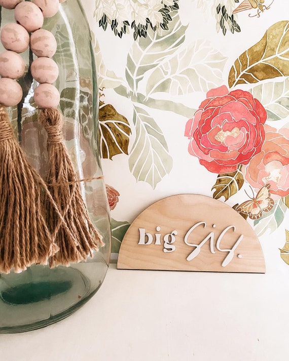 Big sis - little sis - sissy - wooden sign - 3D sign