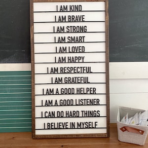 Kids daily affirmation sign