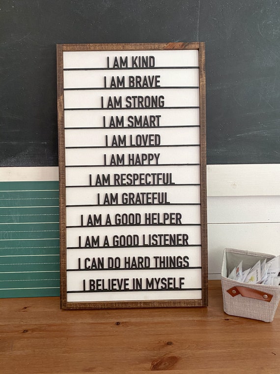 Kids daily affirmation sign