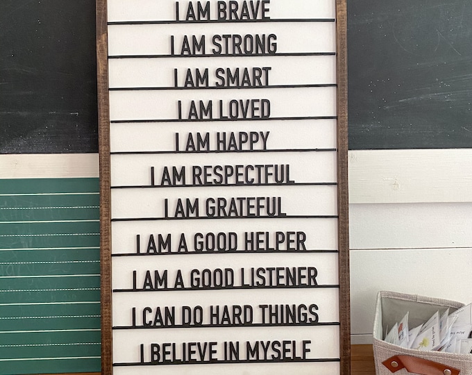 Featured listing image: Kids daily affirmation sign