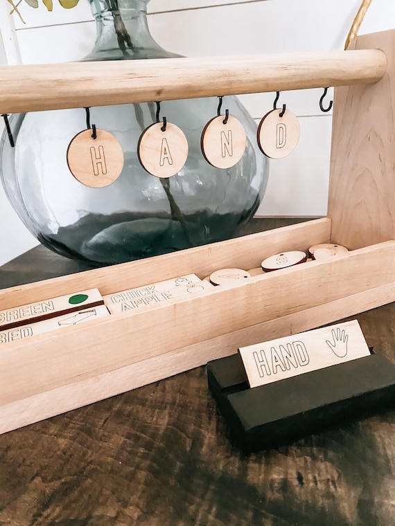 Spelling tree - kids spelling - wooden letters - wooden alphabet