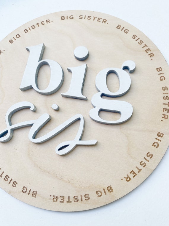 Sister sign - little sis - big sis - pregnancy announcement - baby shower - siblings - sister sign