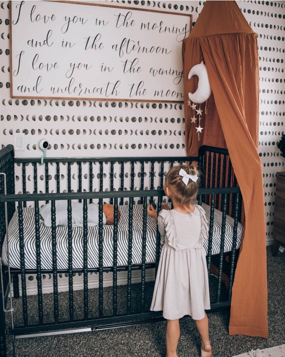 I love you in the morning and in the afternoon i love you in the evening and underneath the moon - nursery - wedding - wood sign - farmhouse