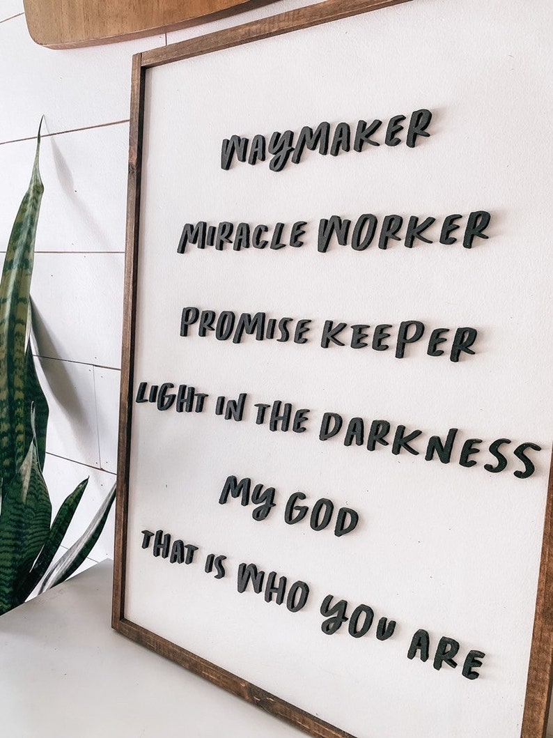 Way Maker Signs Way Maker Miracle Worker Sign - Wooden Sign - 3d Laser Sign - Etsy
