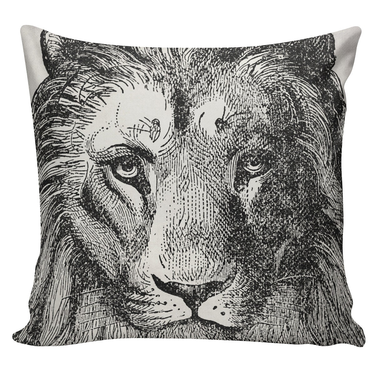 Lion Face Cushion Pillow Cover cotton canvas throw pillow 18 Etsy