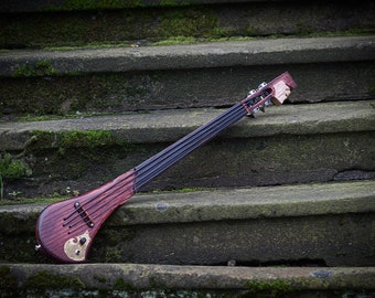 Ukulélé basse électrique fretless par les guitares DaShtick. Basse ukulélé à corps solide.