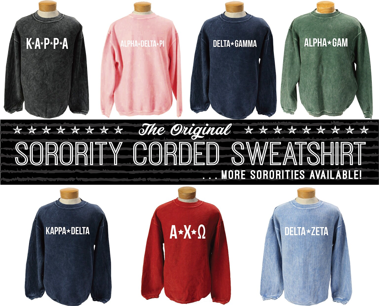 kappa delta corded sweatshirt