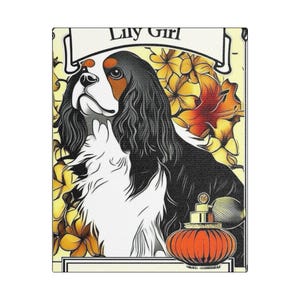 Dog Art Canvas Print, Cavalier King Charles Spaniel Wall Decor, Pet Lover Gift