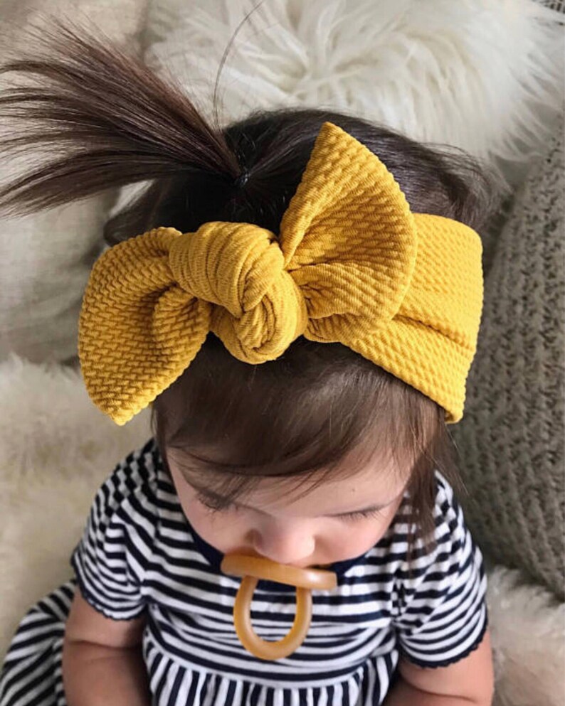 Mustard Textured top knot headband baby headband golden Etsy