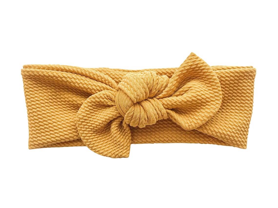 Mustard Textured top knot headband baby headband golden Etsy